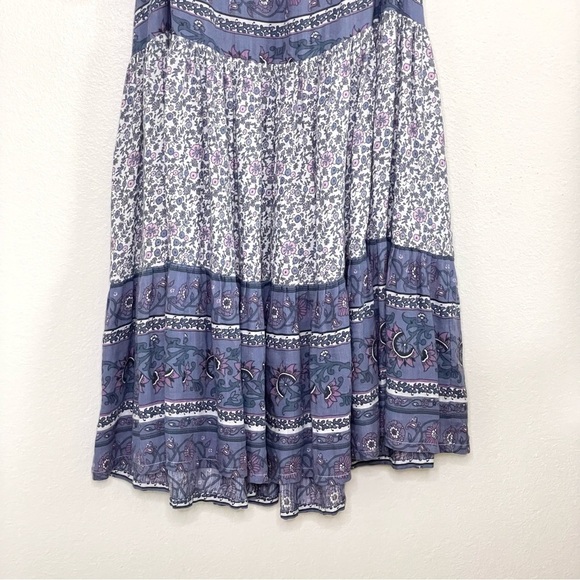NWT Lucky Brand Tiered Mixed Floral Print Tassel Tie Strap Boho Sundress Small - Picture 9 of 16
